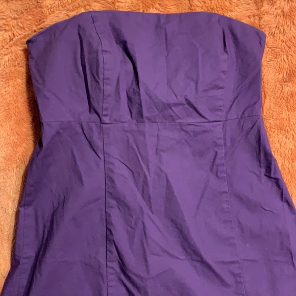 Gap Dress Purple SZ 4 Strapless Gap Stretch - Picture 2 of 4